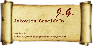 Jakovics Gracián névjegykártya